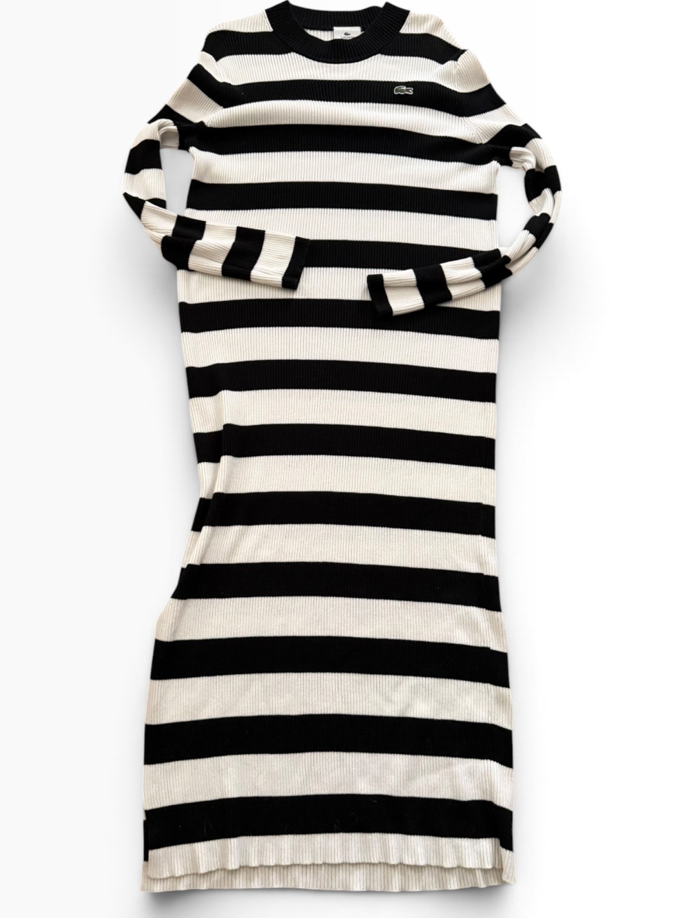Lacoste Navy and White Striped midi/maxi dress 44